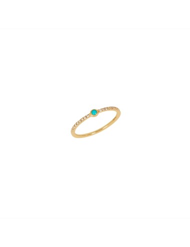 Bague Diamants Bruns et Turquoise