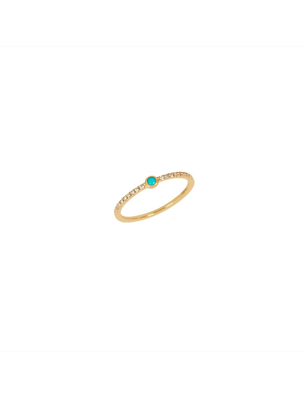 Bague Diamants Bruns et Turquoise