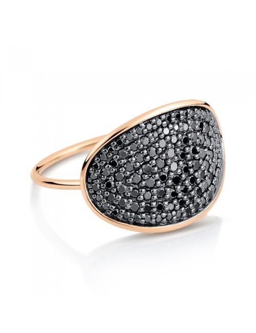 Large Sequin Black Diamond Ring