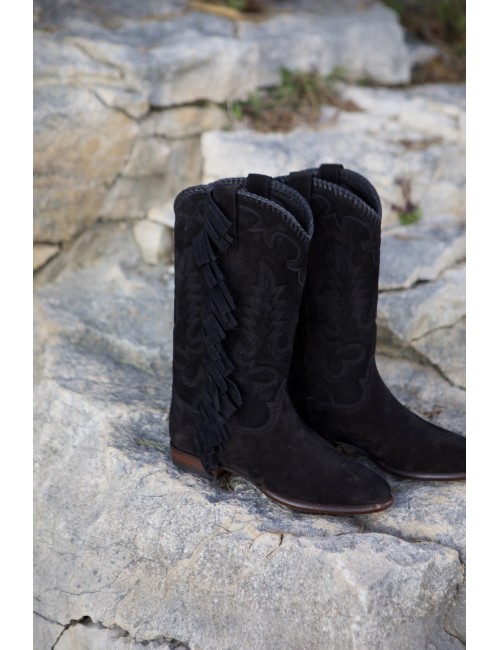 Midnight Bottes Black Franges