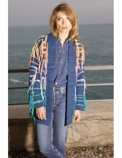 Psychedelic Cardi Calypso Bleu