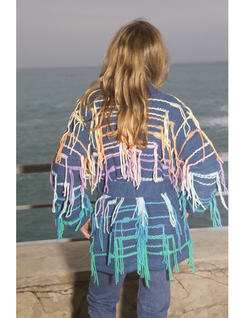 Psychedelic Cardi Calypso Bleu