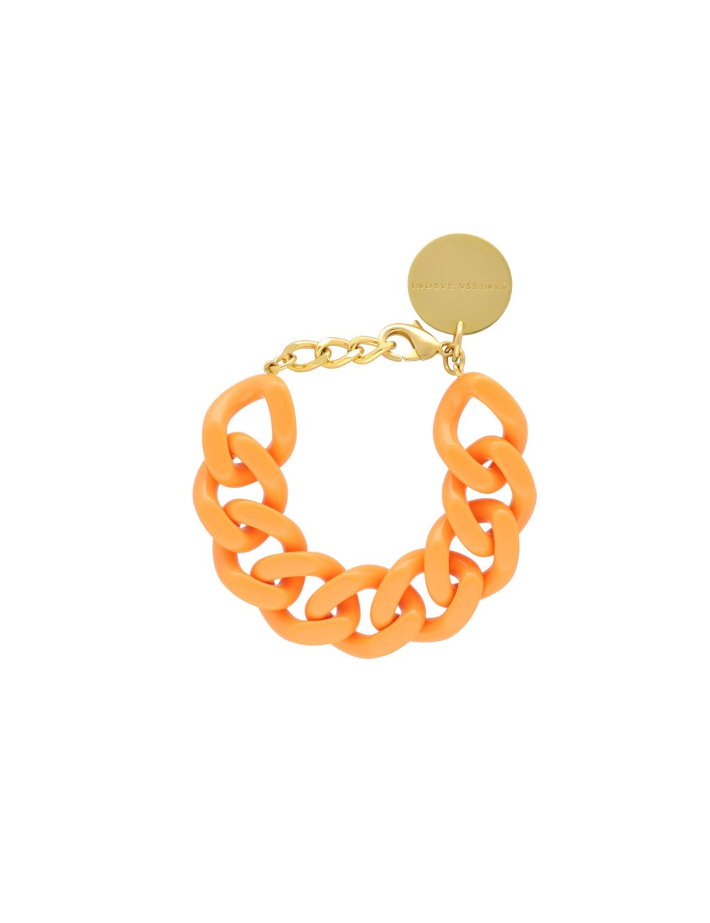 Flat Chain Bracelet Light Orange