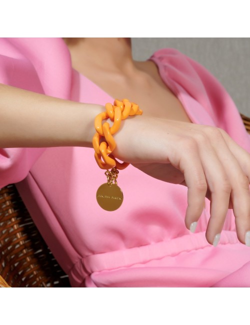 Flat Chain Bracelet Light Orange