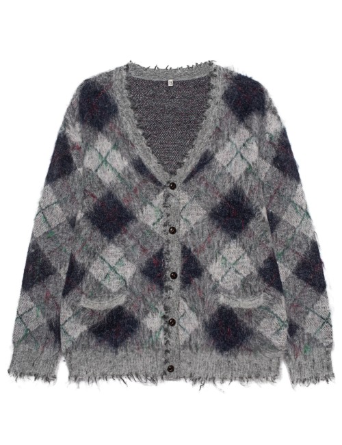 Fluffy Plaid Grey