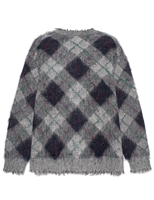 Fluffy Plaid Grey