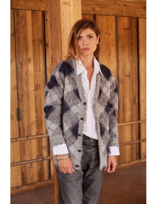 Fluffy Plaid Grey