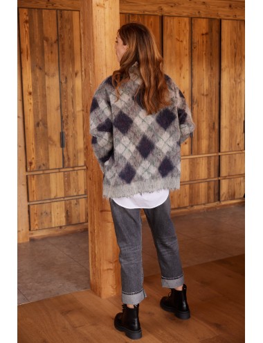 Fluffy Plaid Grey