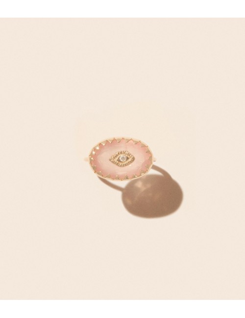 Souad Bague Quartz Rose