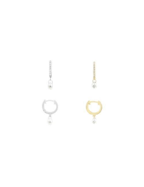 Lightly Briolette Earring White Gold