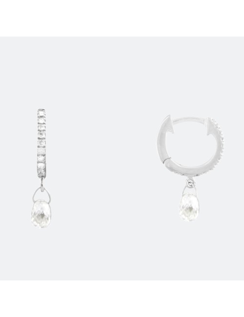 Lightly Briolette Earring White Gold