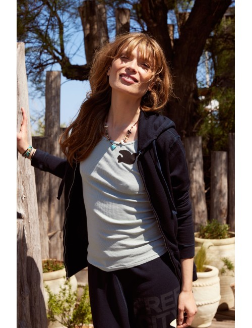 Superfluff Lux Zip Hoodie Deepspace Cream