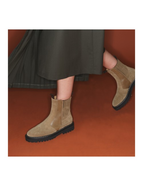 Chelsea Ziggy Boots Olive et Greige