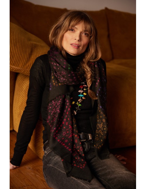 Scarf Black Rainbow