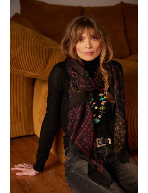 Scarf Black Rainbow