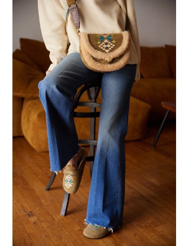 Georgette Mules Olive Brodée