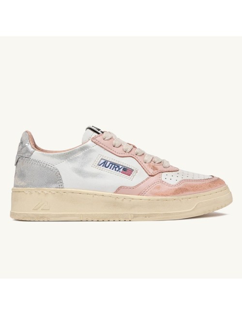 Sup Vint Low Leat White Powder Silver
