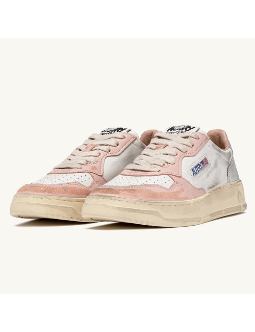 Sup Vint Low Leat White Powder Silver