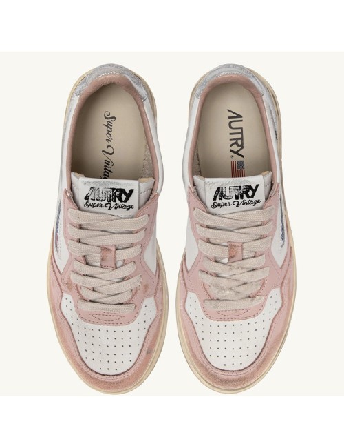 Sup Vint Low Leat White Powder Silver