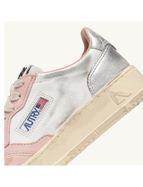 Sup Vint Low Leat White Powder Silver