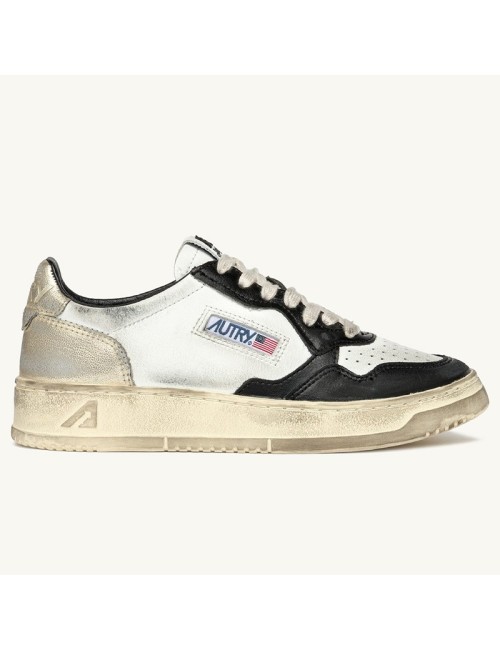 Sup Vintage Low Leat White Black Platinum