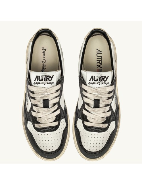 Sup Vintage Low Leat White Black Platinum