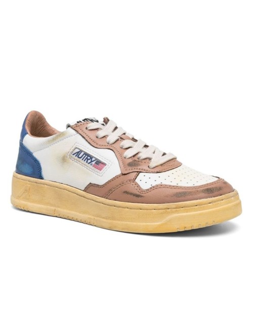 Sup Vint Low Leat White Cafe Blue