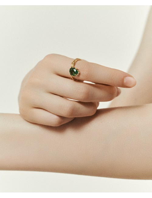 Sun 2 Bague Tourmaline Verte