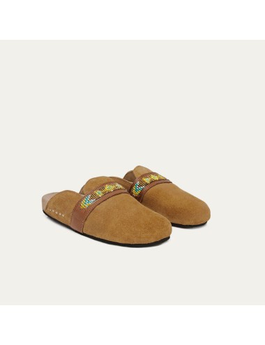 Georgette Mules Velours Pecan