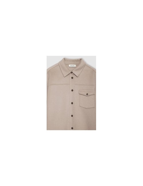 Simon Shirt Taupe Cashmere Blend