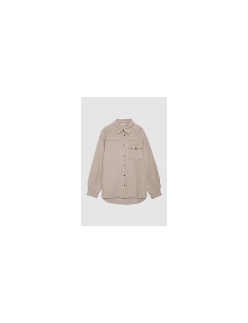 Simon Shirt Taupe Cashmere Blend