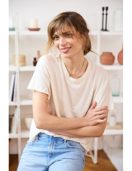 The Crop Tee Washed White