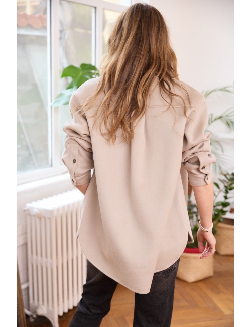 Simon Shirt Taupe Cashmere Blend