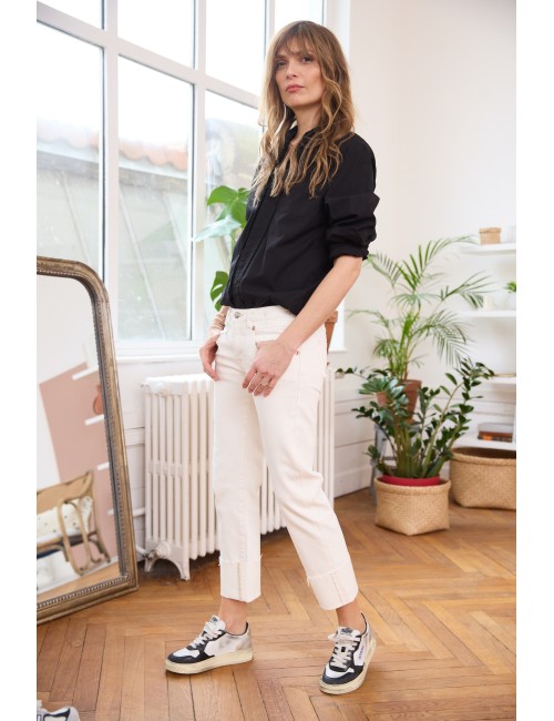 Boy Straight W Cuff Sutton White