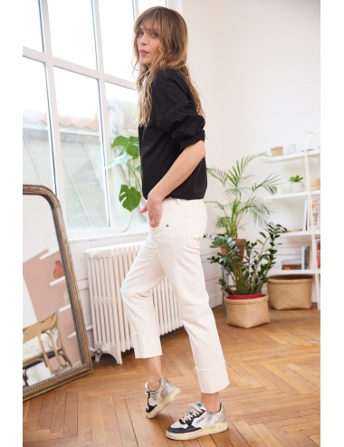 Boy Straight W Cuff Sutton White