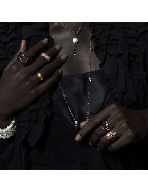 Mini Smoky Quartz Disc Ring