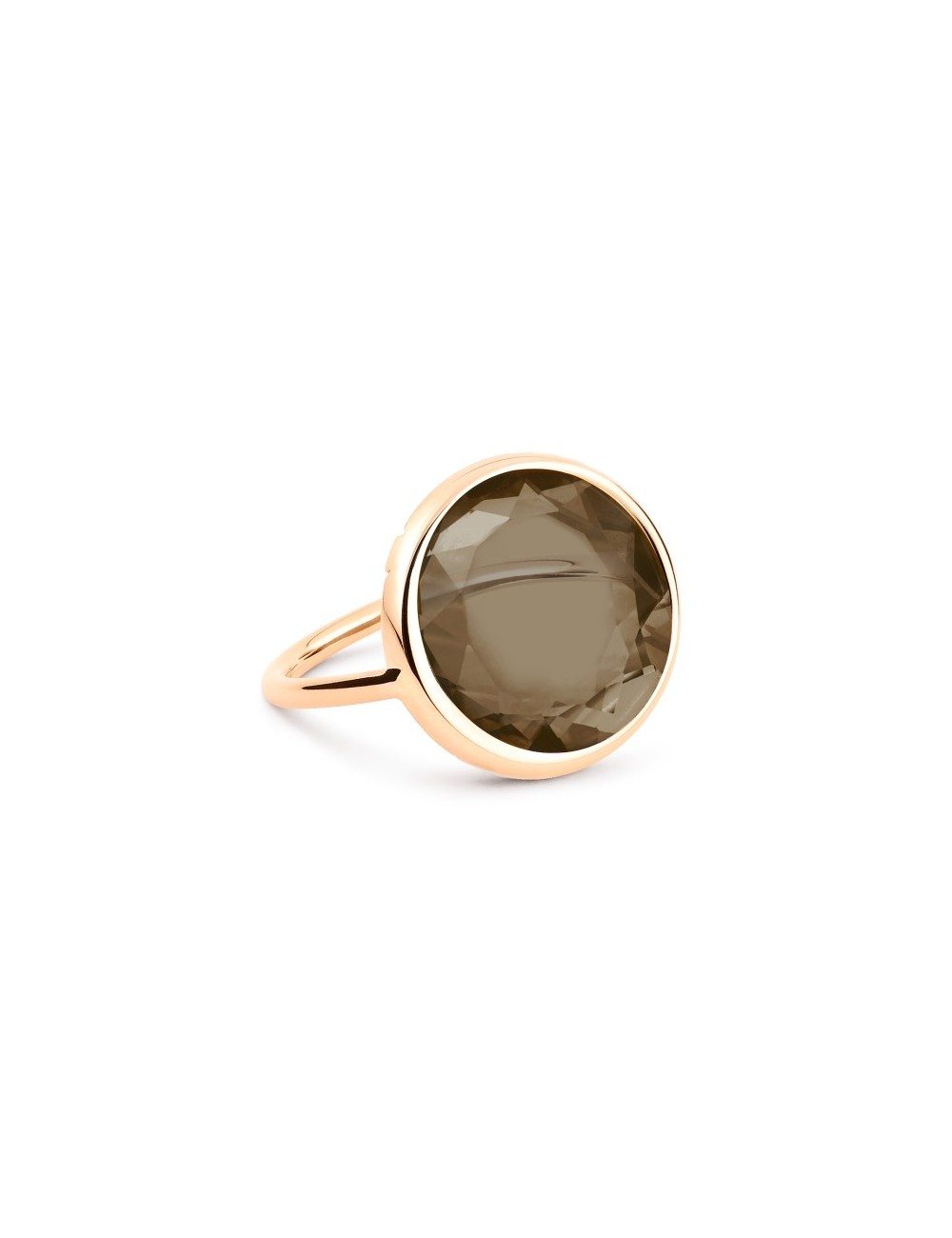Mini Smoky Quartz Disc Ring