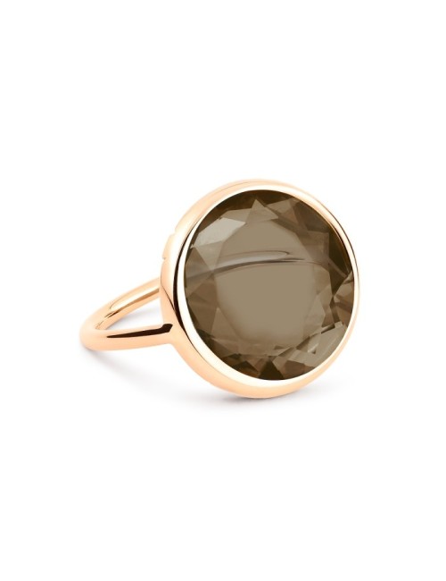Mini Smoky Quartz Disc Ring