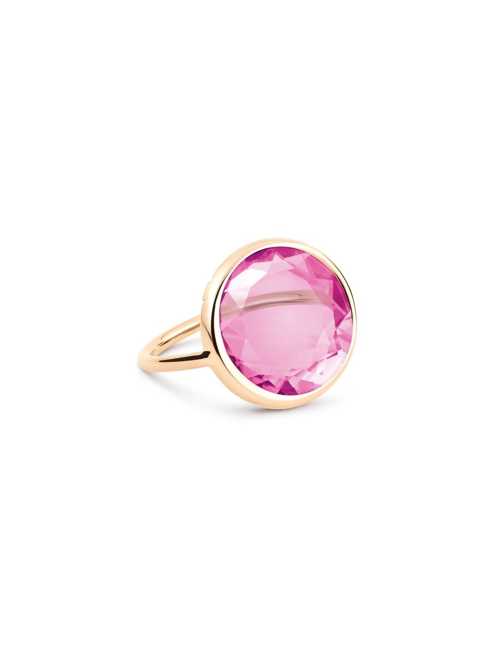 Mini Pink Corundum Disc Ring