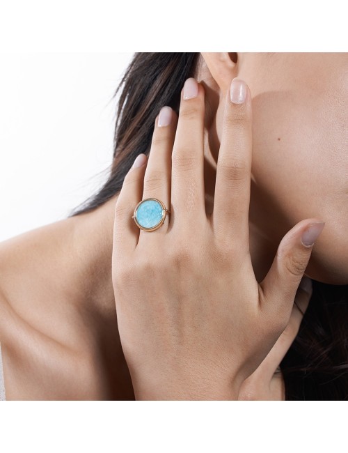 Amazonite Disc Ring