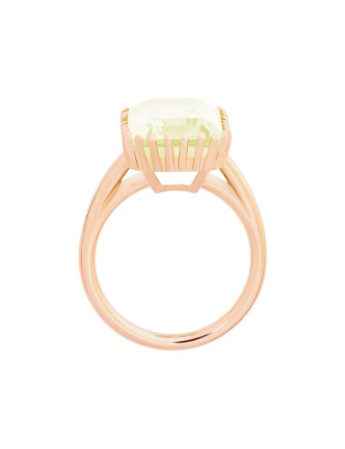 Cocktail Vertical Lemon Quartz Ring
