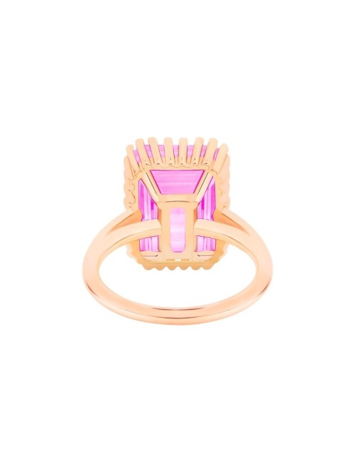 Cocktail Vertical Pink Topaz Ring