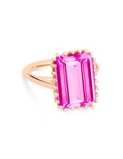 Cocktail Vertical Pink Topaz Ring