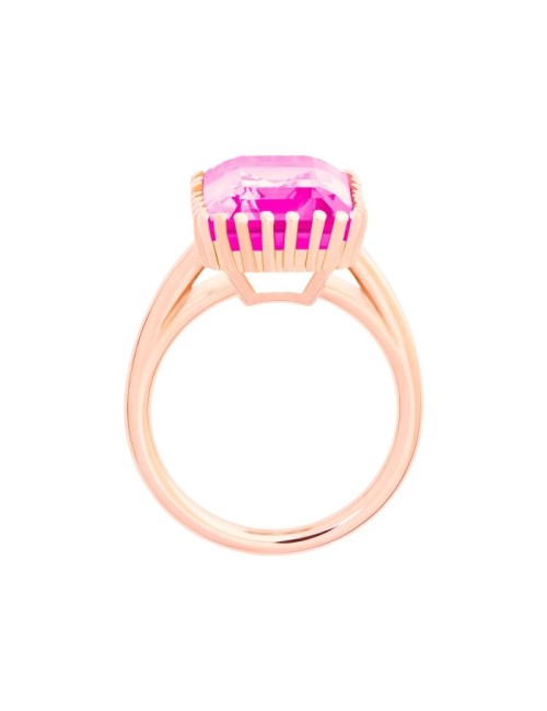 Cocktail Vertical Pink Topaz Ring