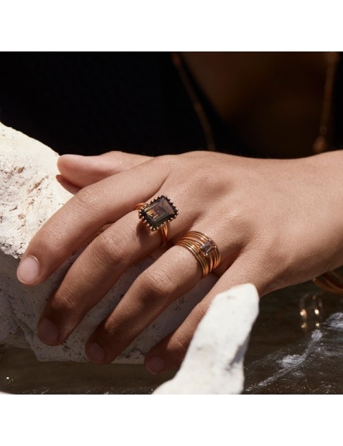 Mini Cocktail Smoky Quartz Ring
