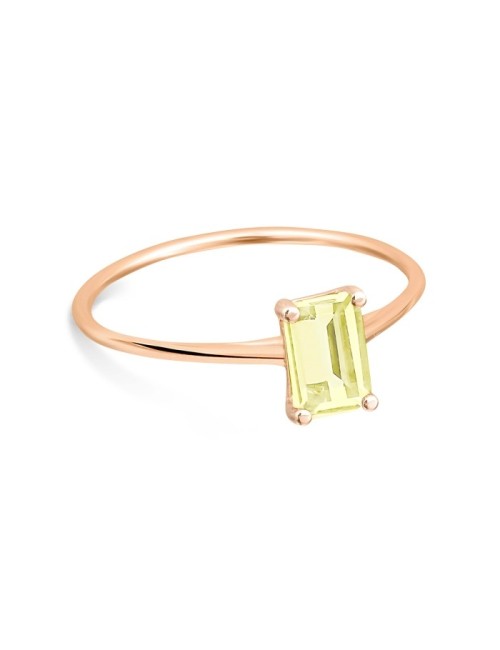 Mini Cocktail Lemon Quartz Ring