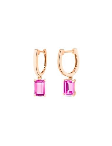 Cocktail Pink Topaz Hoops