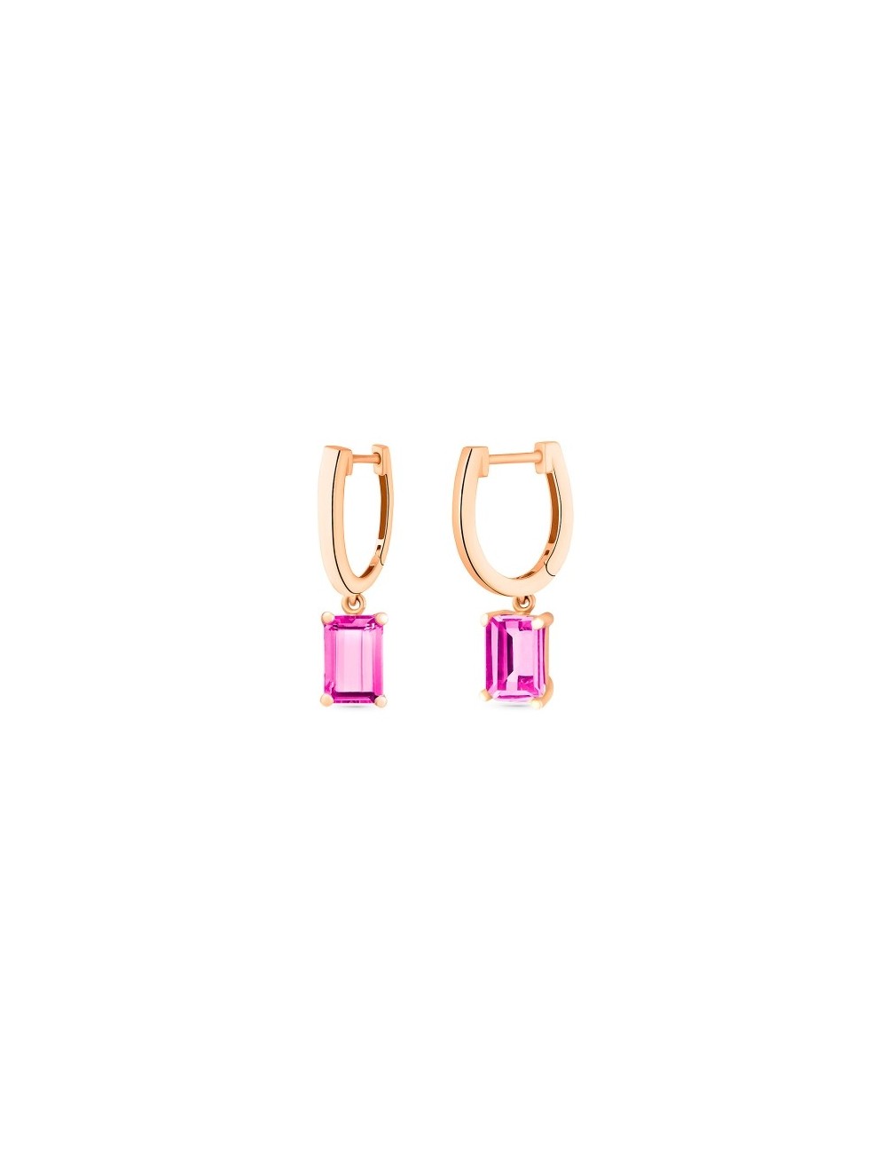 Cocktail Pink Topaz Hoops