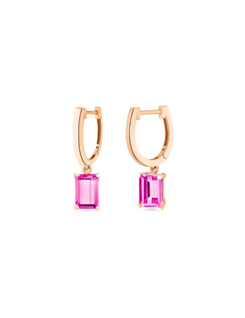 Cocktail Pink Topaz Hoops