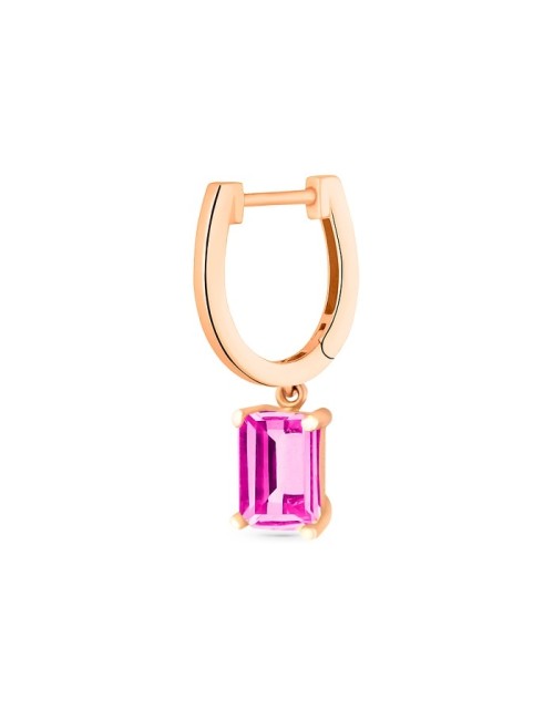 Cocktail Pink Topaz Hoops